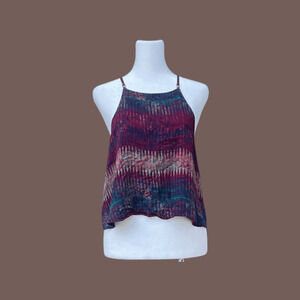 Silence + Noise Abstract Tank Top | Multicolor Rayon | Size S | Y2K